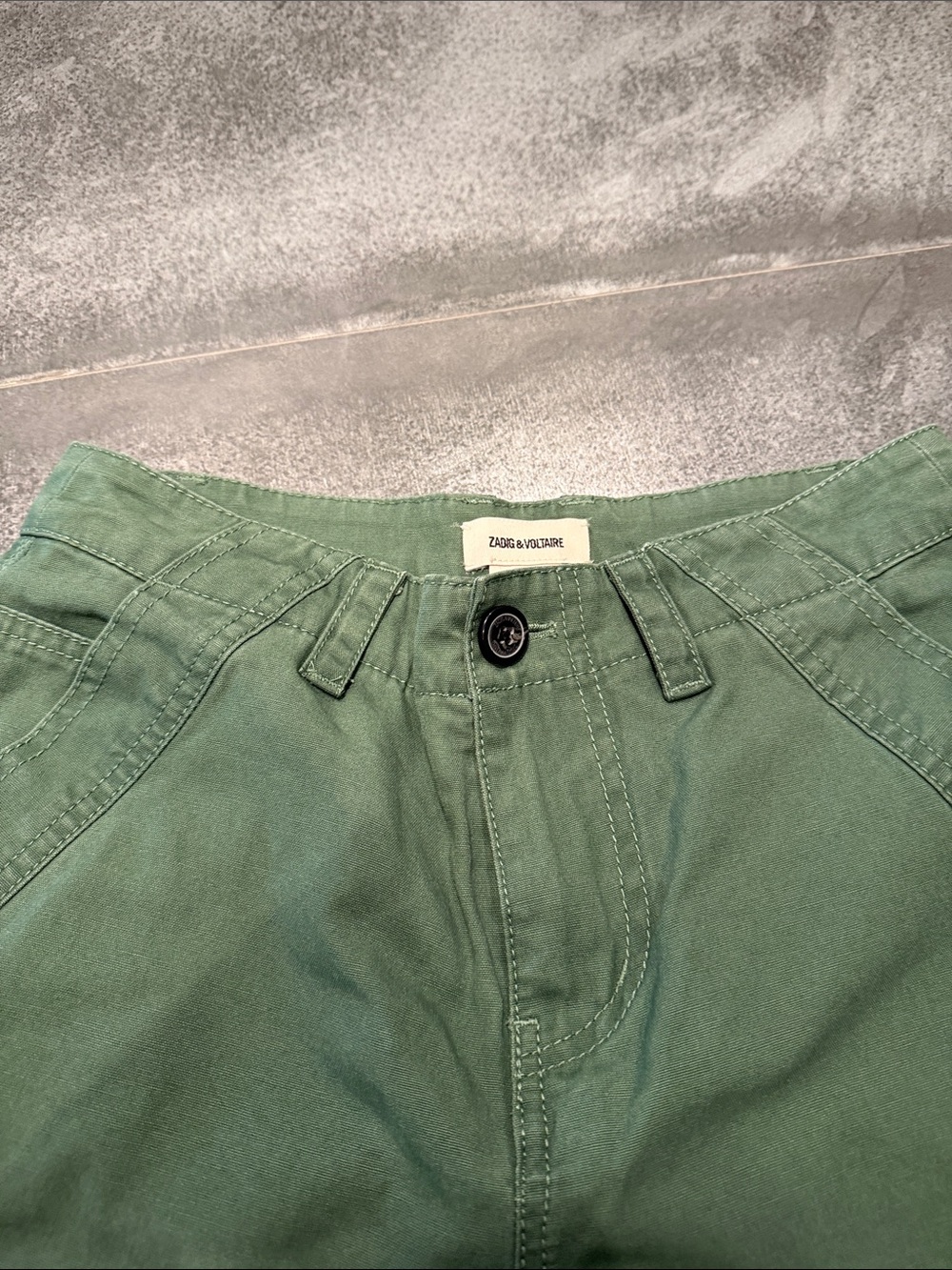 Zadig & Voltaire Olive Green Casual Cotton Trousers